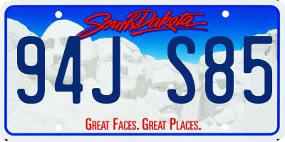 SD license plate 94JS85