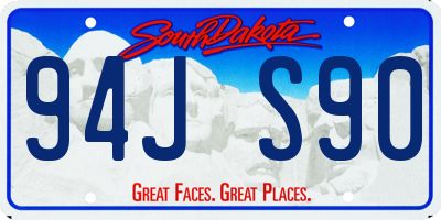 SD license plate 94JS90
