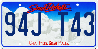 SD license plate 94JT43