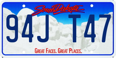 SD license plate 94JT47