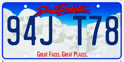 SD license plate 94JT78