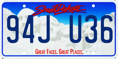 SD license plate 94JU36