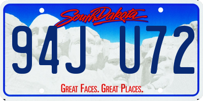 SD license plate 94JU72