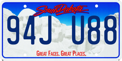 SD license plate 94JU88