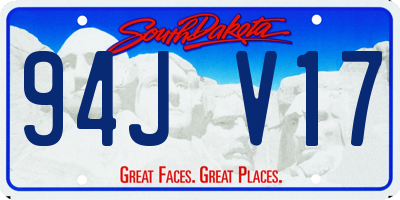 SD license plate 94JV17
