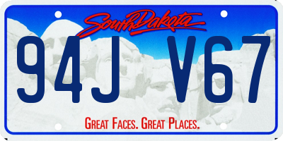 SD license plate 94JV67