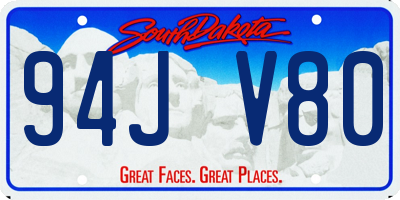 SD license plate 94JV80