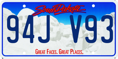 SD license plate 94JV93