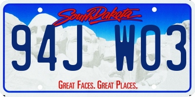SD license plate 94JW03