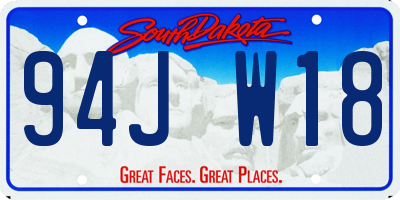 SD license plate 94JW18