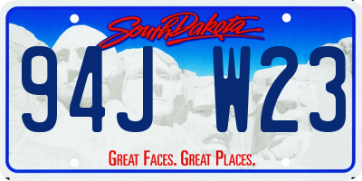 SD license plate 94JW23