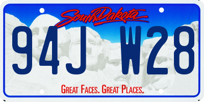 SD license plate 94JW28