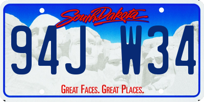 SD license plate 94JW34