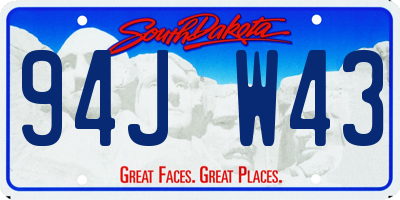 SD license plate 94JW43