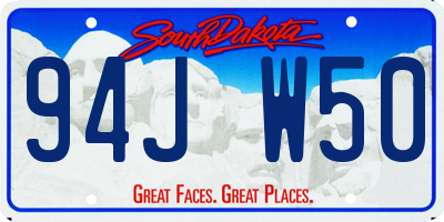 SD license plate 94JW50