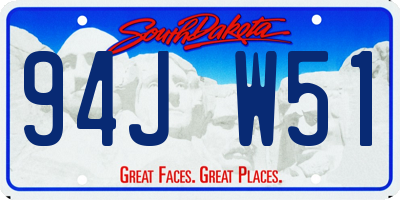 SD license plate 94JW51