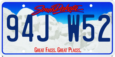 SD license plate 94JW52