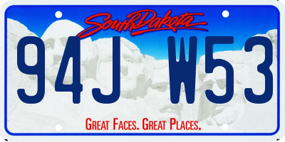 SD license plate 94JW53