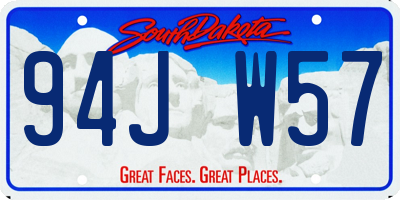 SD license plate 94JW57