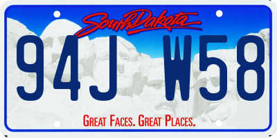 SD license plate 94JW58