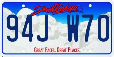 SD license plate 94JW70