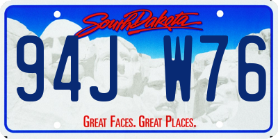 SD license plate 94JW76