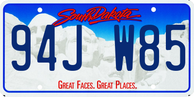 SD license plate 94JW85