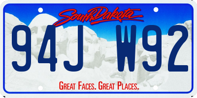 SD license plate 94JW92
