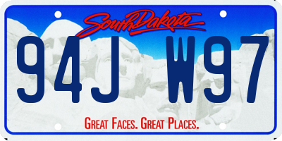 SD license plate 94JW97