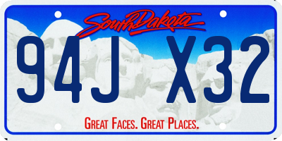 SD license plate 94JX32