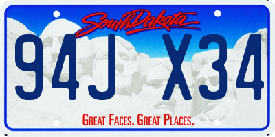 SD license plate 94JX34