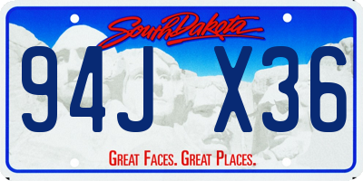 SD license plate 94JX36