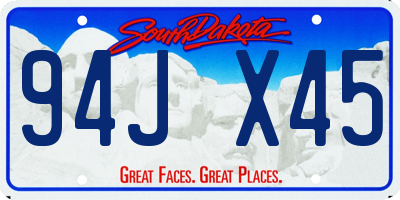 SD license plate 94JX45