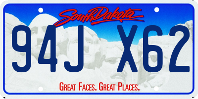 SD license plate 94JX62
