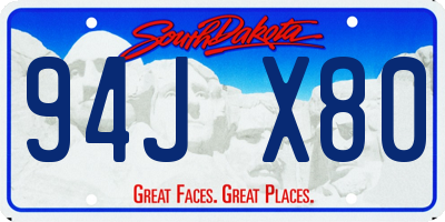 SD license plate 94JX80