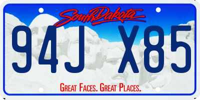 SD license plate 94JX85