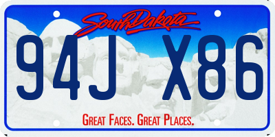 SD license plate 94JX86