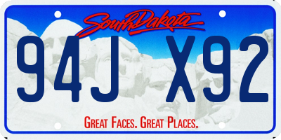 SD license plate 94JX92