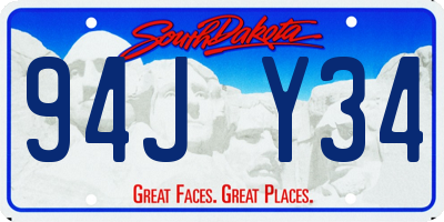 SD license plate 94JY34