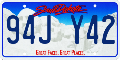 SD license plate 94JY42