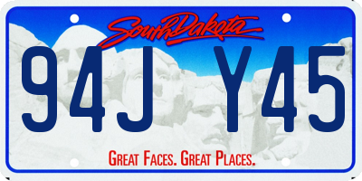 SD license plate 94JY45