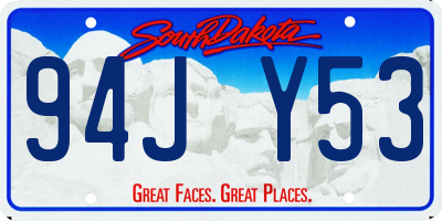 SD license plate 94JY53