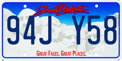 SD license plate 94JY58