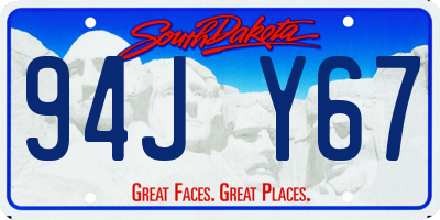 SD license plate 94JY67