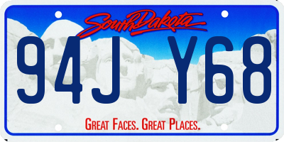 SD license plate 94JY68