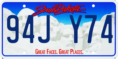 SD license plate 94JY74