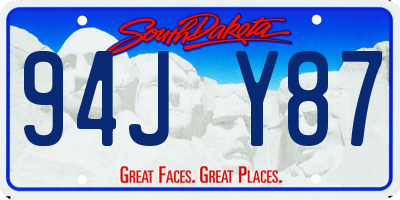 SD license plate 94JY87