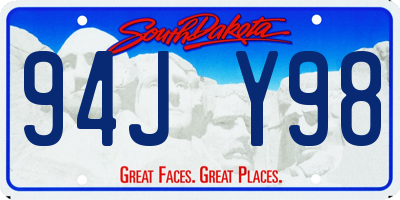 SD license plate 94JY98