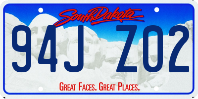 SD license plate 94JZ02