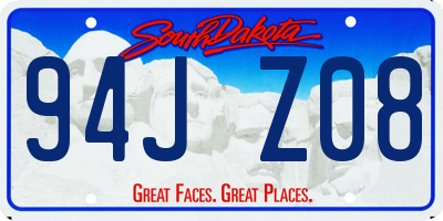 SD license plate 94JZ08